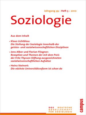 cover image of Soziologie 3.2010